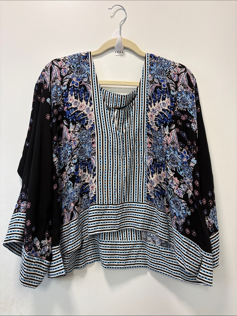 FREE PEOPLE MIX N MATCH MIXED PRINT TOP SIZE M!